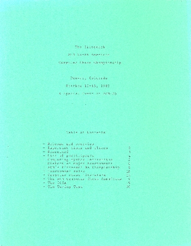 The Sixteenth ACM North American Computer Chess Championship